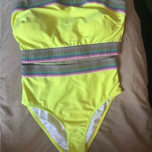 Amazon Yellow and Pink Bikini Swimwear